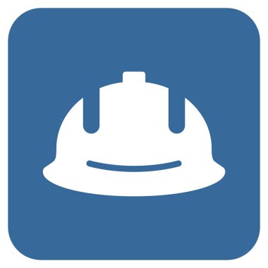 İnşaat kask düz kare vektör simgesi