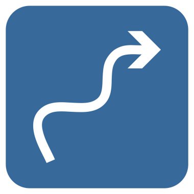 Eğri ok düz kare vektör simgesi