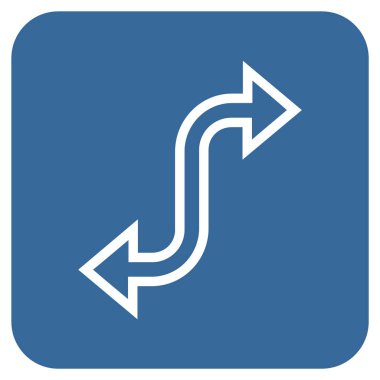 Eğri Exchange ok düz kare vektör simgesi