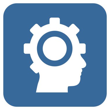 Cyborg vites düz kare vektör simgesi