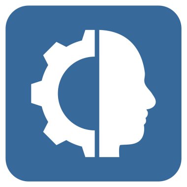 Cyborg vites düz kare vektör simgesi