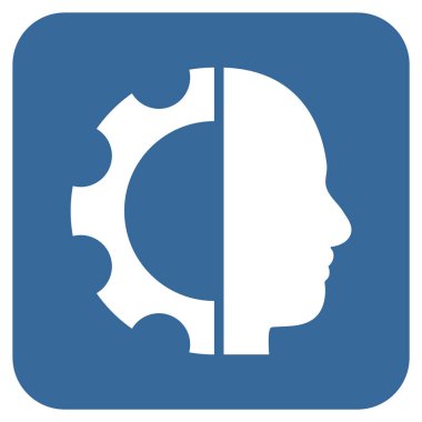 Cyborg vites düz kare vektör simgesi