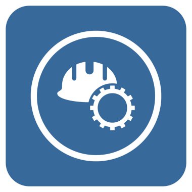 Geliştirme işçisi düz kare vektör simgesi