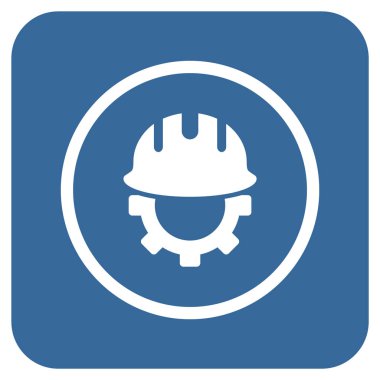 Geliştirme işçisi düz kare vektör simgesi