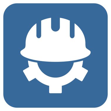 Geliştirme kask düz kare vektör simgesi