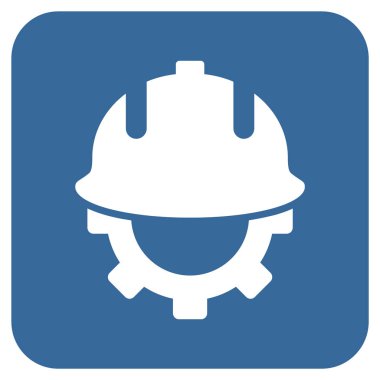 Geliştirme kask düz kare vektör simgesi