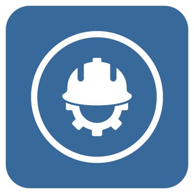 Geliştirme kask düz kare vektör simgesi