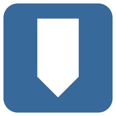 Düz aşağı yön vektör simgesi kare