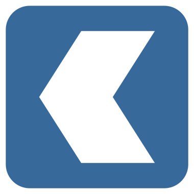 Düz sol yön vektör simgesi kare