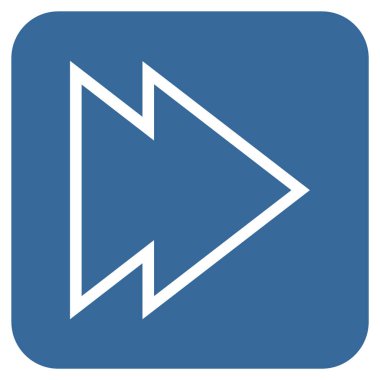 Şu yönde düz vektör simgesi kare