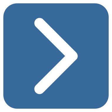 Şu yönde düz vektör simgesi kare