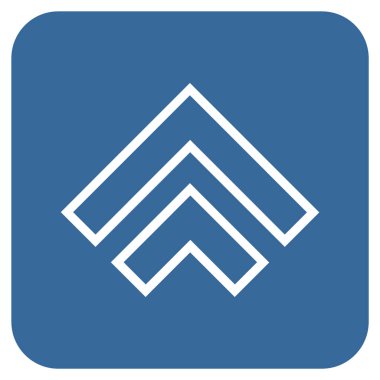 Düz yukarı yön vektör simgesi kare