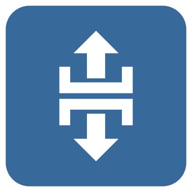 Düşey yönde düz kare vektör simge bölmek