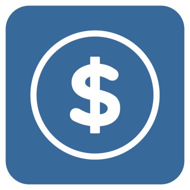 Doları düz kare vektör simgesi