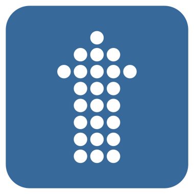 Düz kare vektör simge yukarı noktalı ok