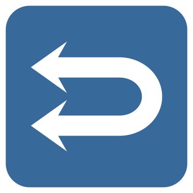 Sola çift ok düz kare vektör simgesi