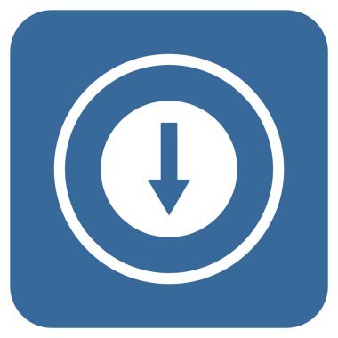 Yuvarlak ok düz kare vektör simgesi