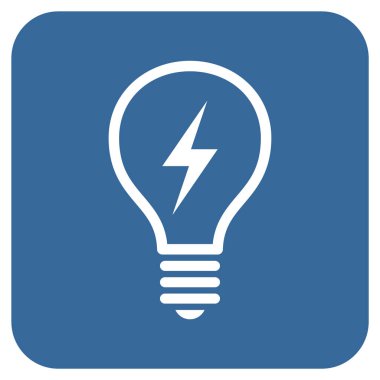 Elektrikli ampul düz kare vektör simgesi