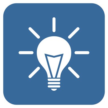 Elektrik ışığı düz kare vektör simgesi