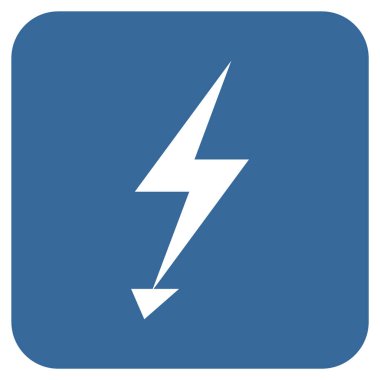 Elektrik Strike düz kare vektör simgesi