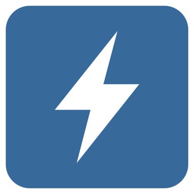 Elektrik Strike düz kare vektör simgesi