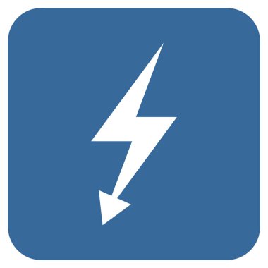 Elektrik Strike düz kare vektör simgesi
