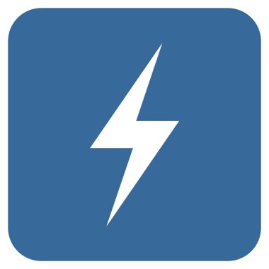 Elektrik düz kare vektör simgesi