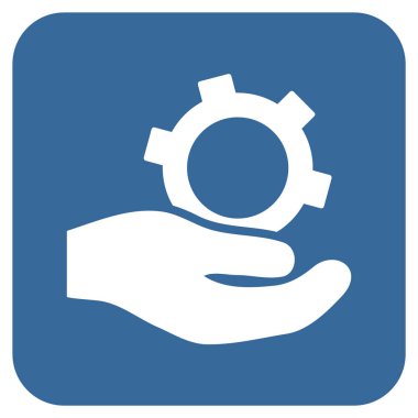 Mühendislik hizmet düz kare vektör simgesi