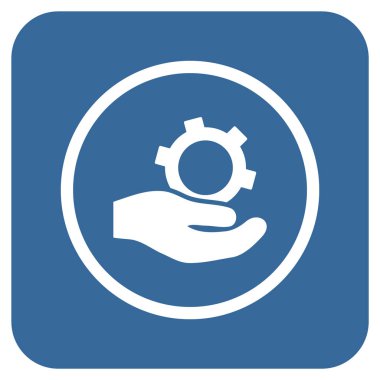 Mühendislik hizmet düz kare vektör simgesi