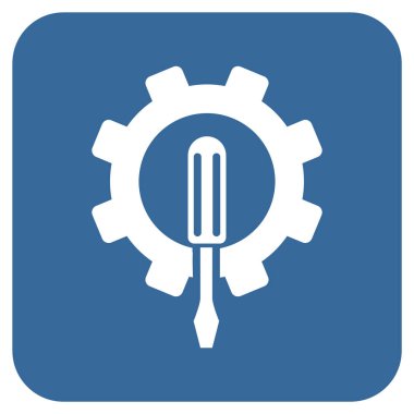 Düz kare vektör simge mühendislik