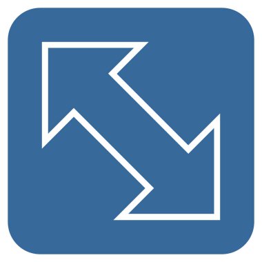 Exchange çapraz düz kare vektör simgesi