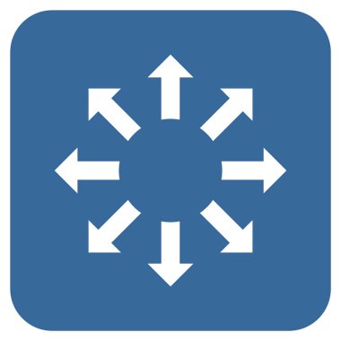 Oklar düz kare vektör simgesini genişletin