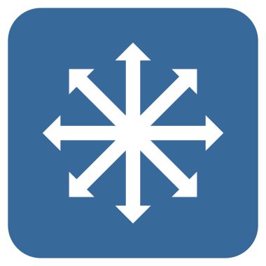 Oklar düz kare vektör simgesini genişletin