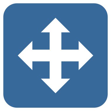 Oklar düz kare vektör simgesini genişletin