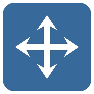 Oklar düz kare vektör simgesini genişletin