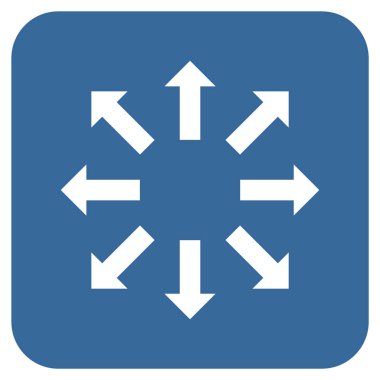 Oklar düz kare vektör simge patlayabilir