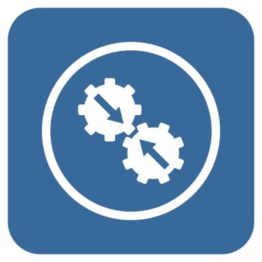 Dişli Tümleştirme düz kare vektör simgesi