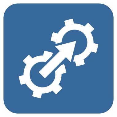 Dişli Tümleştirme düz kare vektör simgesi