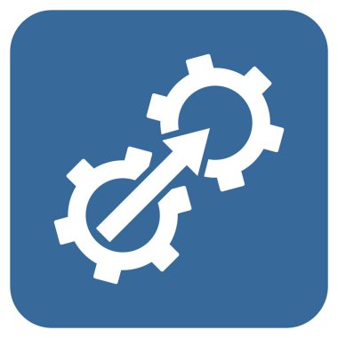 Dişli Tümleştirme düz kare vektör simgesi