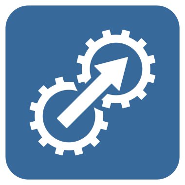 Dişli Tümleştirme düz kare vektör simgesi