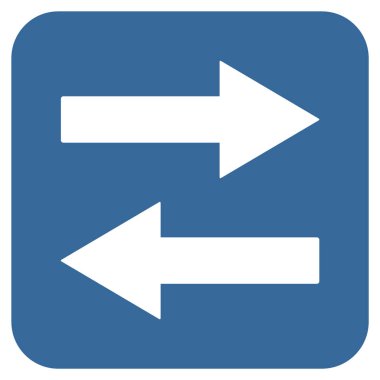 Yatay Çevir oklar düz kare vektör simgesi