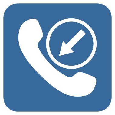 Gelen arama düz kare vektör simgesi