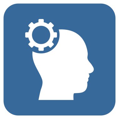 Akıl vites düz kare vektör simgesi