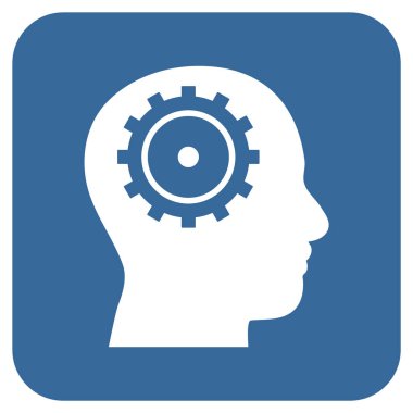 Akıl düz kare vektör simgesi