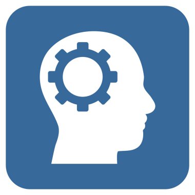 Akıl vites düz kare vektör simgesi