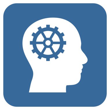 Akıl düz kare vektör simgesi