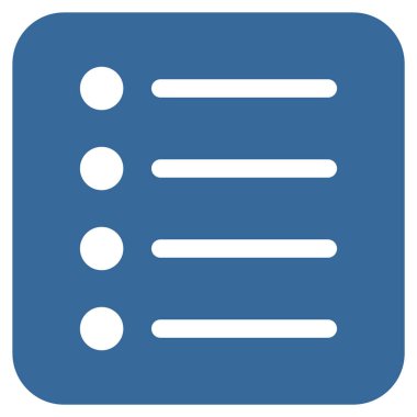 Öğeleri düz kare vektör simgesi