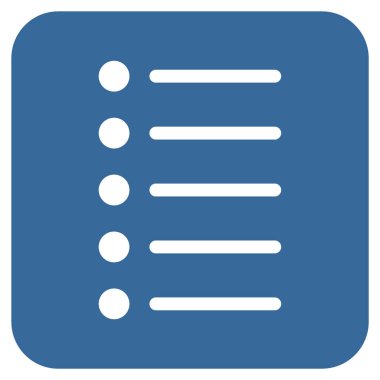 Öğeleri düz kare vektör simgesi