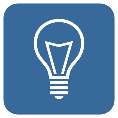 Lamba ampul düz kare vektör simgesi