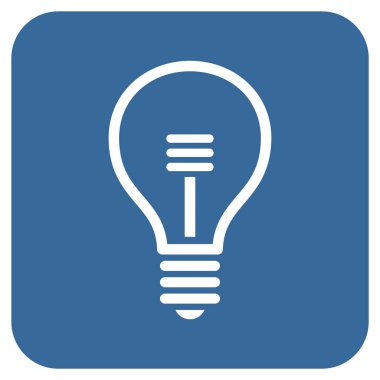 Lamba ampul düz kare vektör simgesi